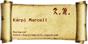 Kárpi Marcell névjegykártya